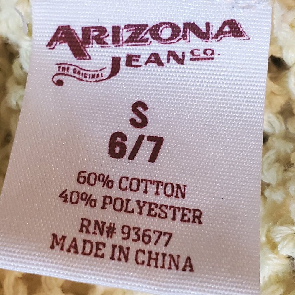 Arizona Jean Co Girl Yellow Knitted Cotton Breathable Full Sleeve Top Size 6/7 - Picture 4 of 6